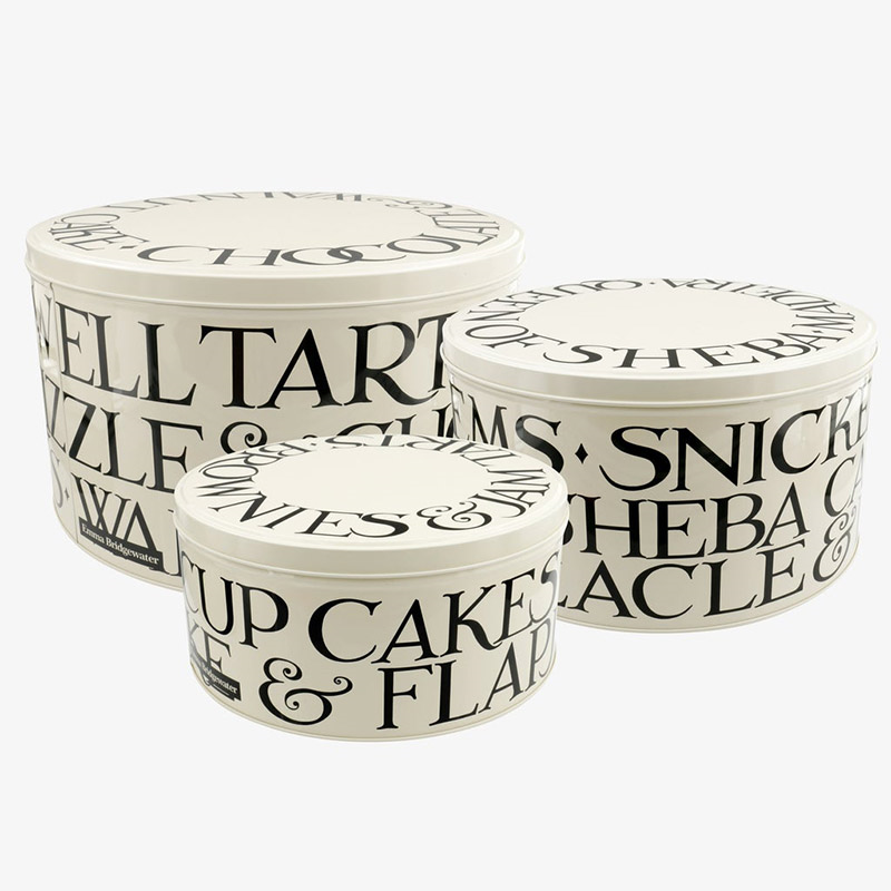 Black Toast Set 3 Round Cake Tins, 25cm x 14cm, Cream / Black-0