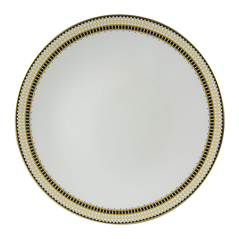 Oscillate - Ochre Coupe plate, 27cm, Black/White-0