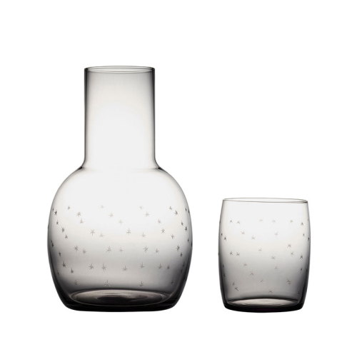 Stars Carafe Set and Glass, 1.3l, Smoky-0