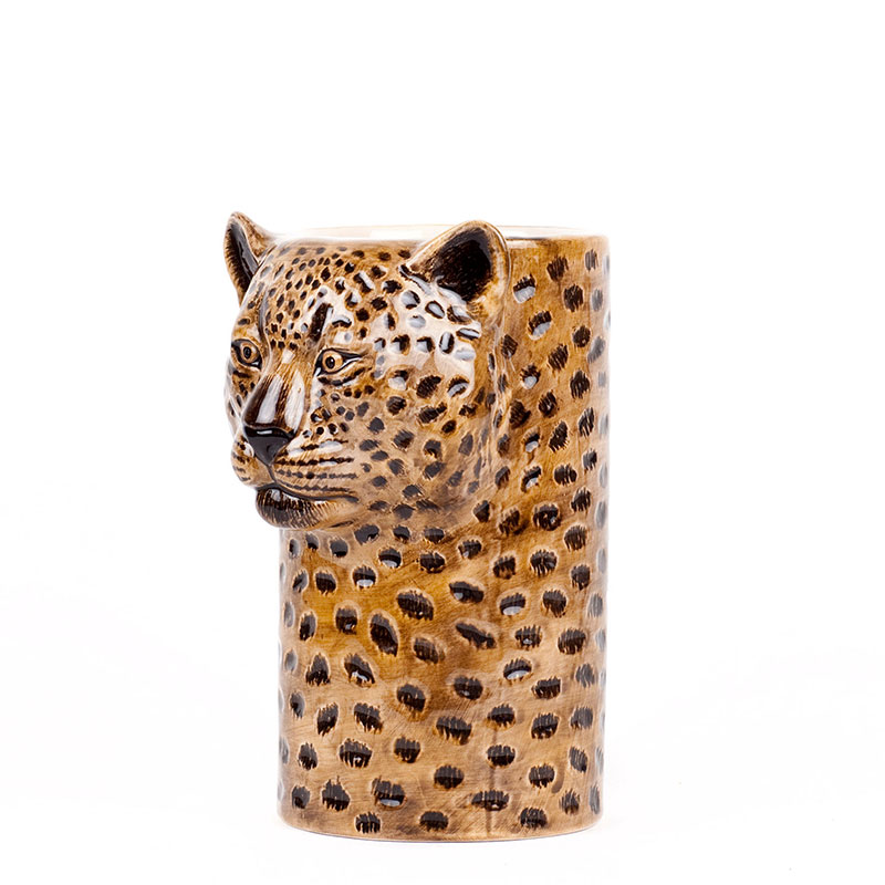 Leopard Utensil Pot, H18cm, Yellow-3