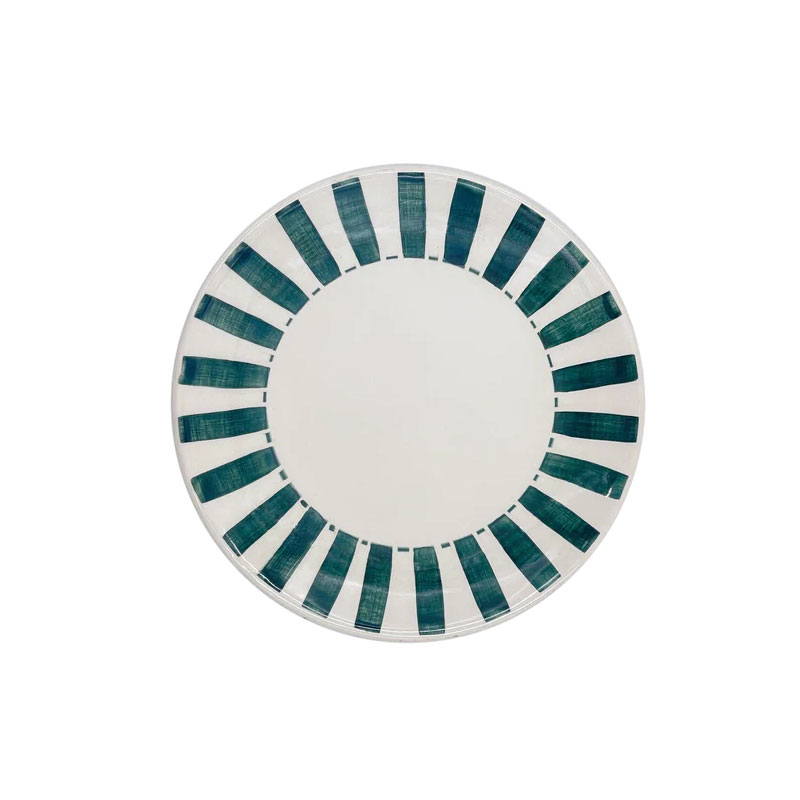 Stripes Side Plate, D19cm, Green-2