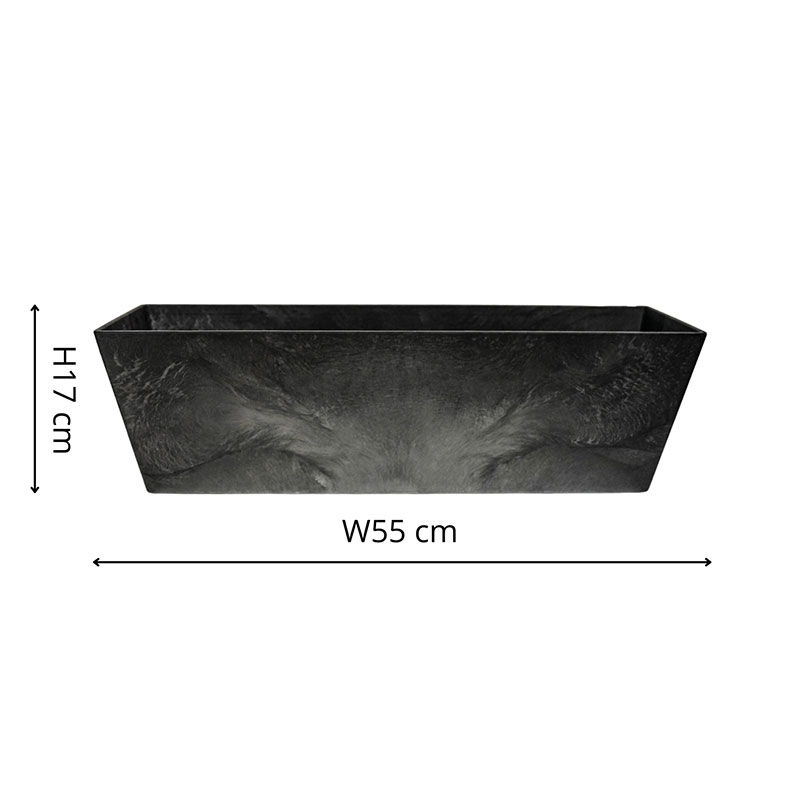 Ella Balcony trough, H17 x D55cm, Black-4