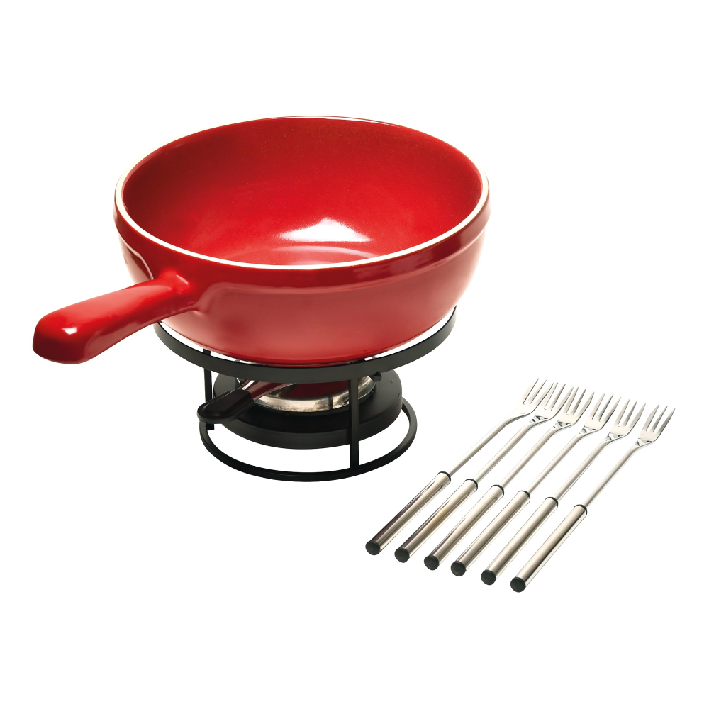 Cheese fondue set, 36 x 24 x 9cm - 2.4 Litre, burgundy-0