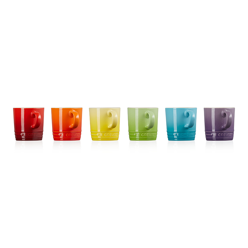 Stoneware Set of 6 mugs, 350ml, Rainbow-3