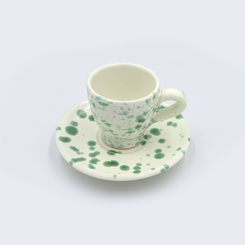 Splatter Espresso Cup & Saucer, D6.5cm, Pistachio-0