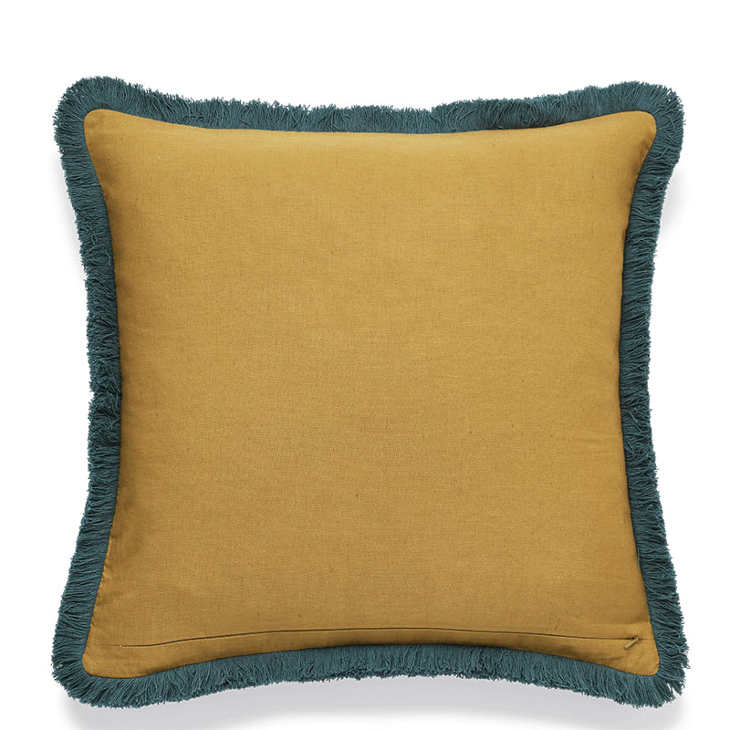 Wilde Cushion Cover, 51 x 51cm, Blue / Mustard-2