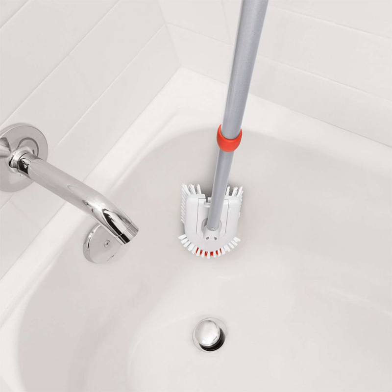 Extendable tub & tile brush, Black/Silver-4