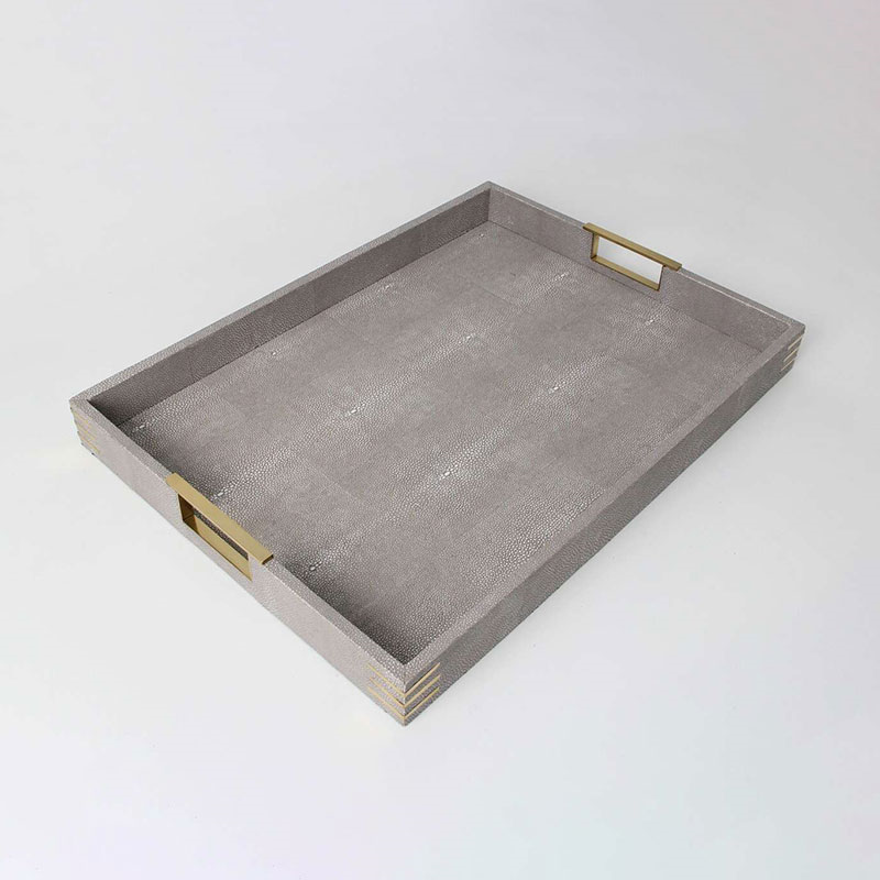 Christie Rectangular Serving Tray, 55 x 40 cm, Barley Shagreen-4