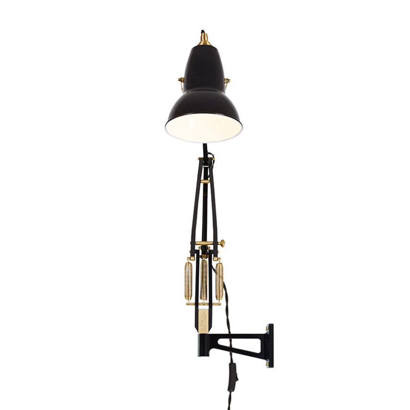 Original 1227 Brass Lamp with Wall Bracket, Jet Black-2