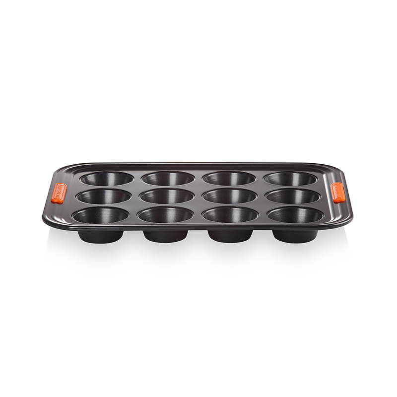 Bakeware 12 cup muffin tray, 40 x 30cm, Black-2