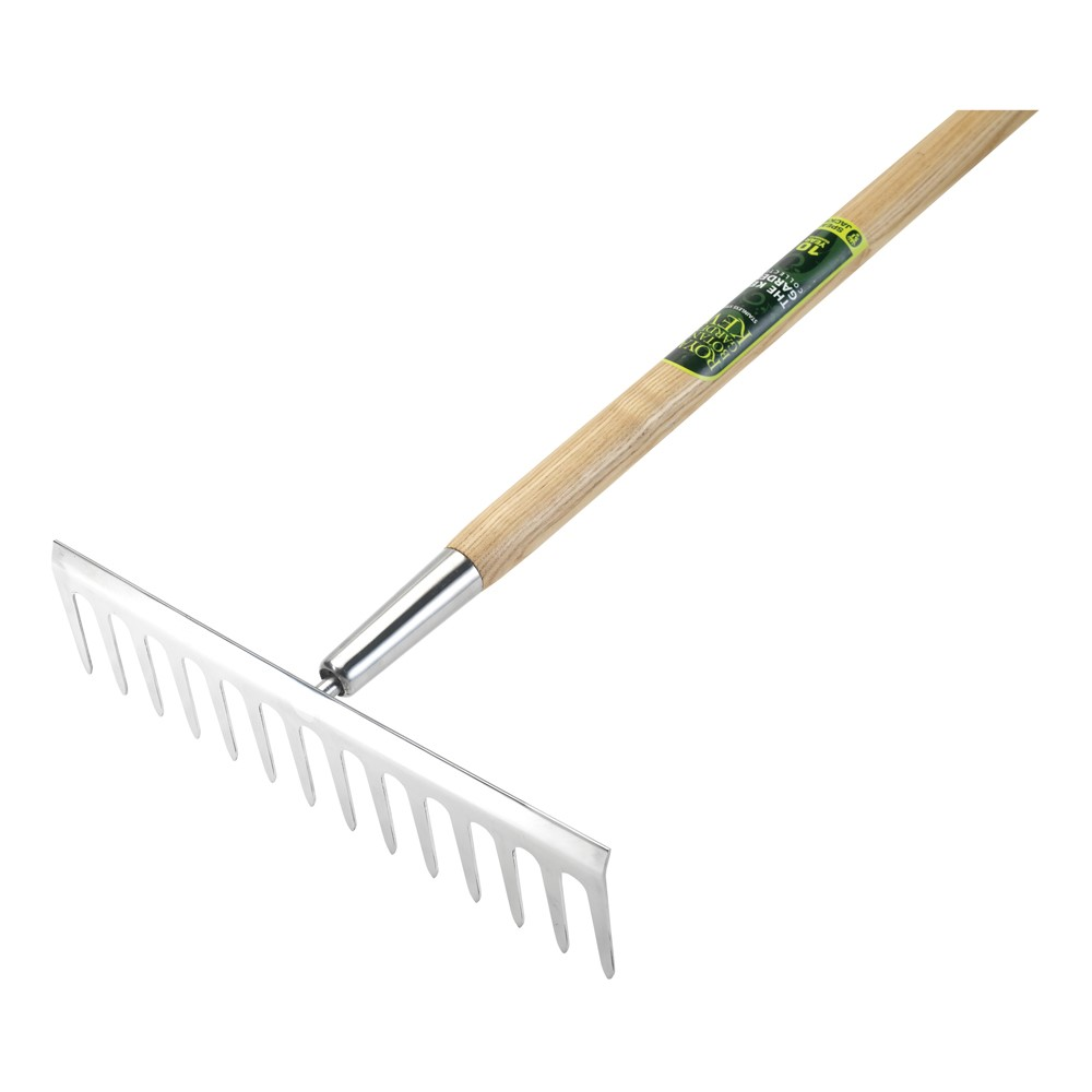 Soil rake, H155 x W35.5cm, Natural/Silver-1