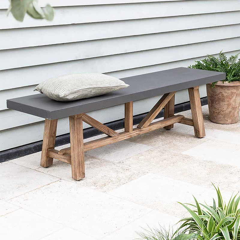 Chilford Bench, Grey & Natural-0