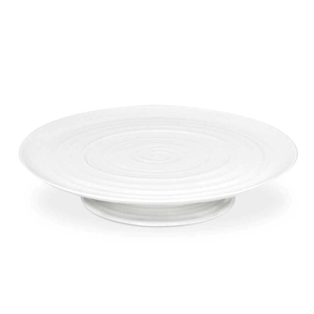 Ceramics Footed cake plate, 32 x 6cm, White-0