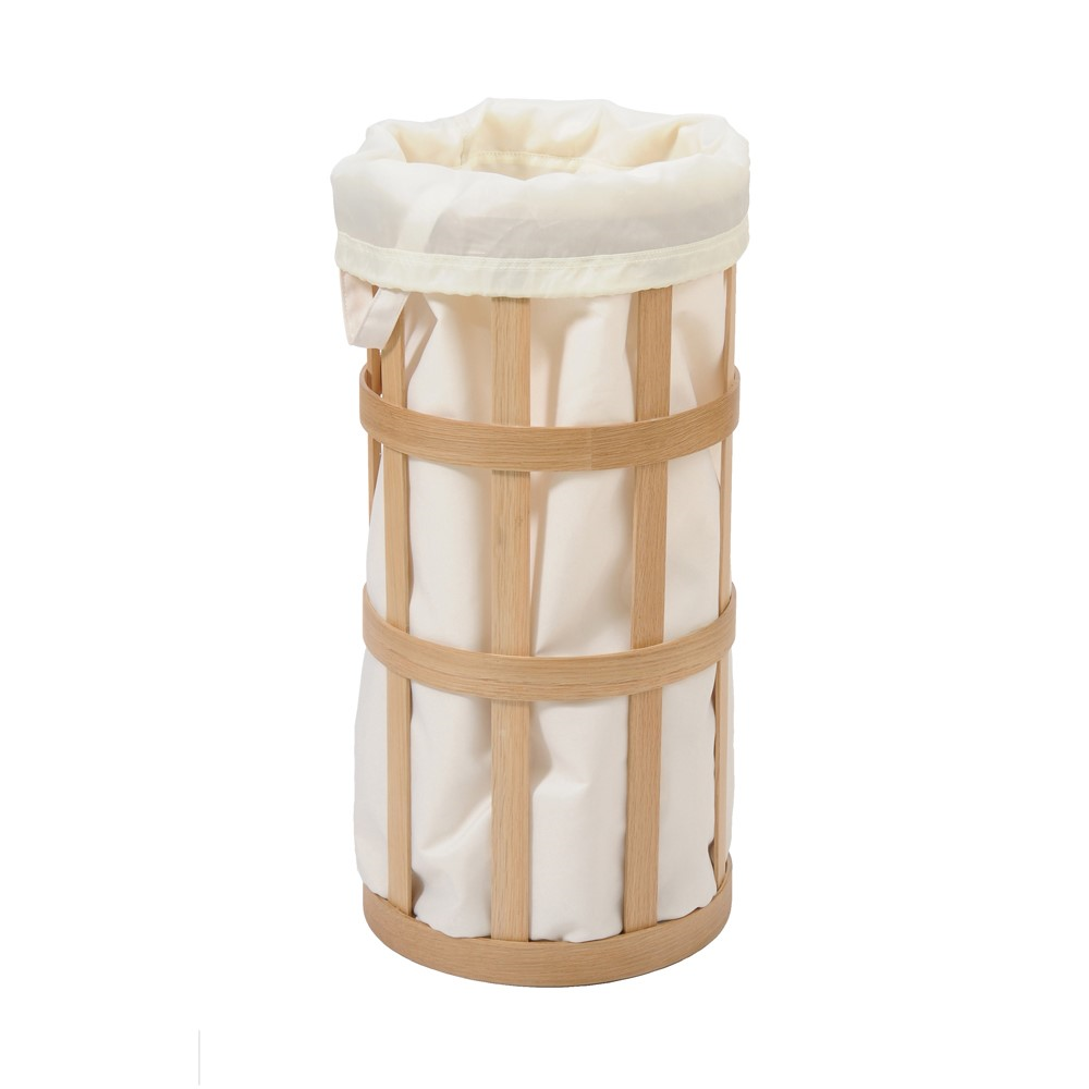 Laundry basket cage, H63 x W31 x D31cm, White/Oak-1