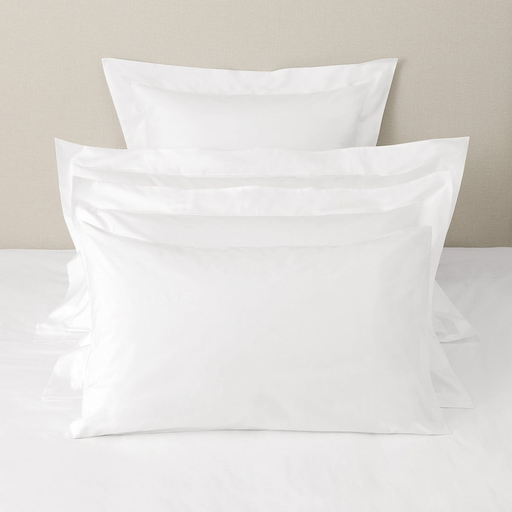 Savoy - 400 Thread Count Egyptian Cotton Super king pillowcase (no border), 50 x 90cm, White-0