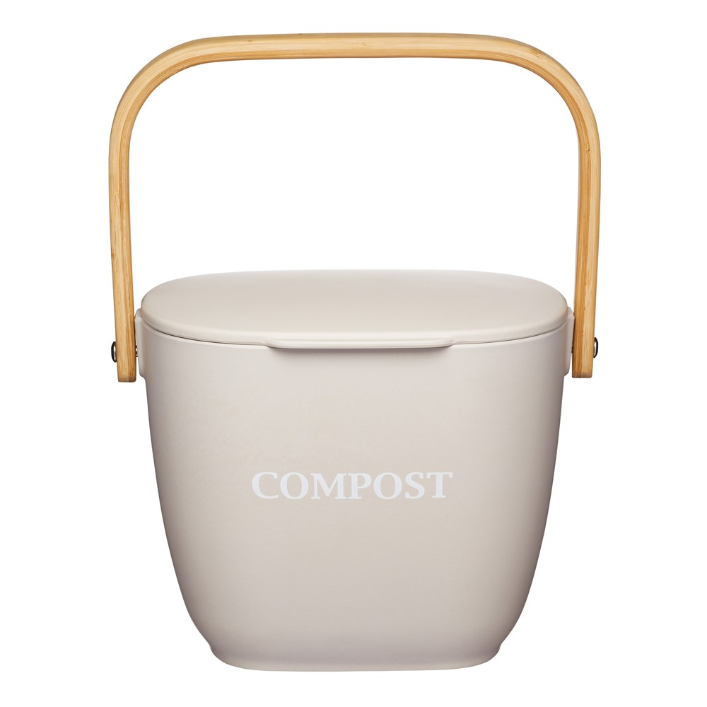 Natural Elements Bamboo compost bin, H23 x W17 x D17cm-0