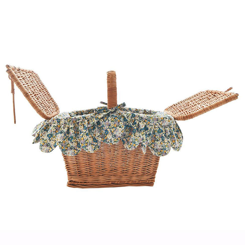 Libby Rectangle Picnic Basket, Blue-2