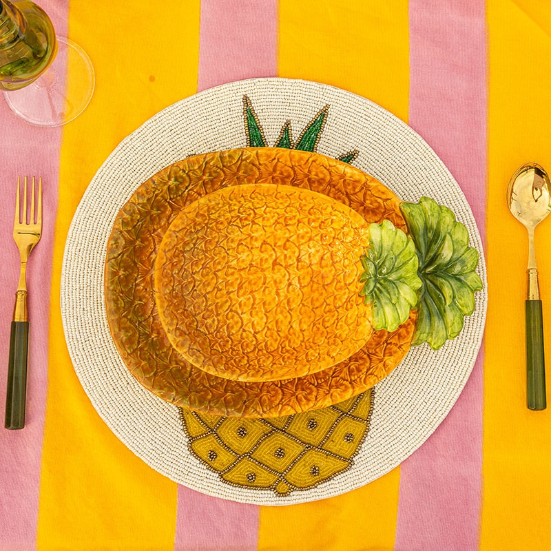 Pineapple Plate, D33cm, Yellow-1