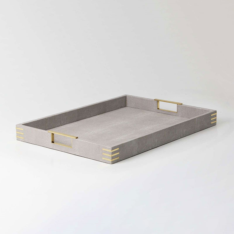 Christie Rectangular Serving Tray, 55 x 40 cm, Barley Shagreen-1