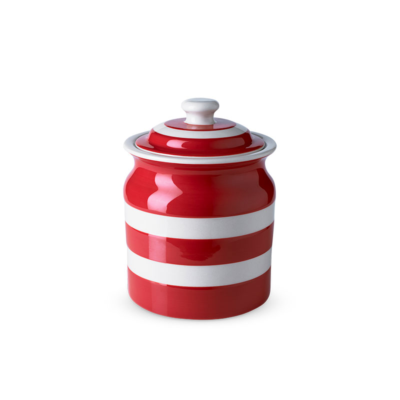 Dreadnought Plain Storage Jar, 840ml, Red-0