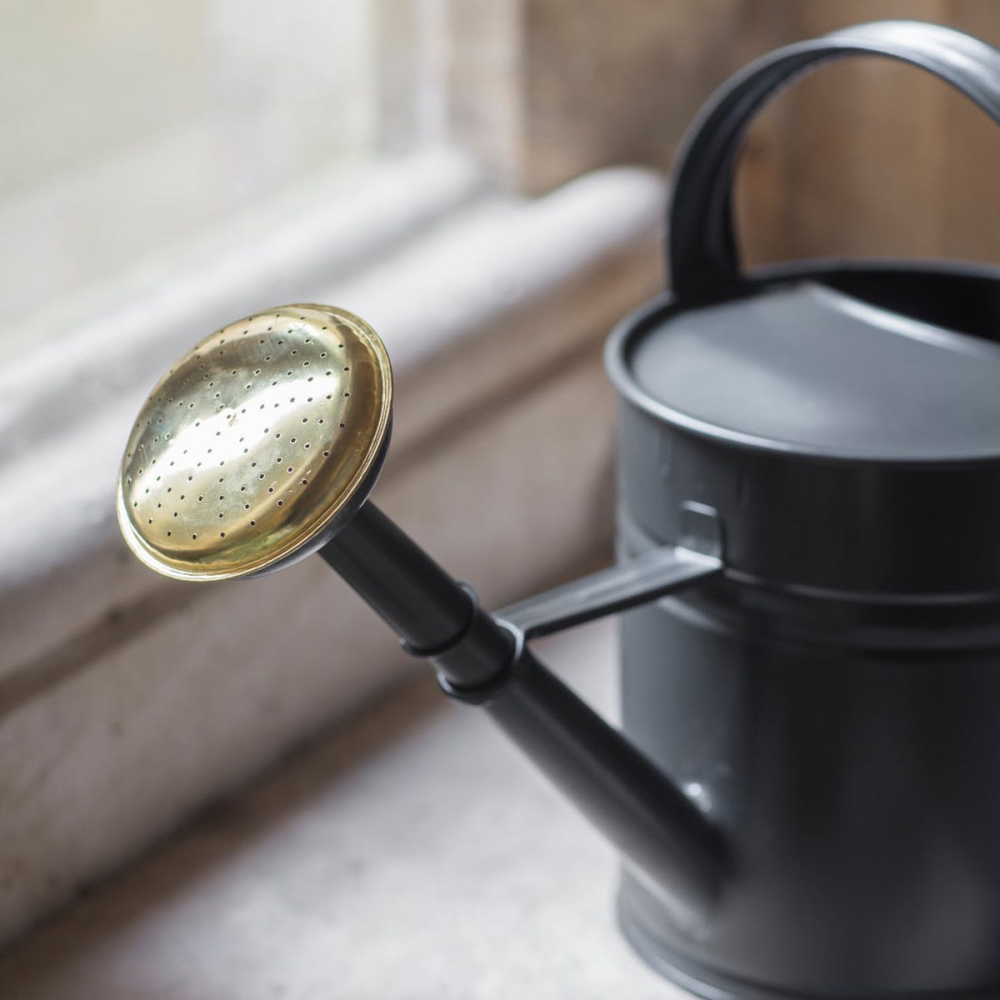 Watering Can, 5L, Grey/Brass-1