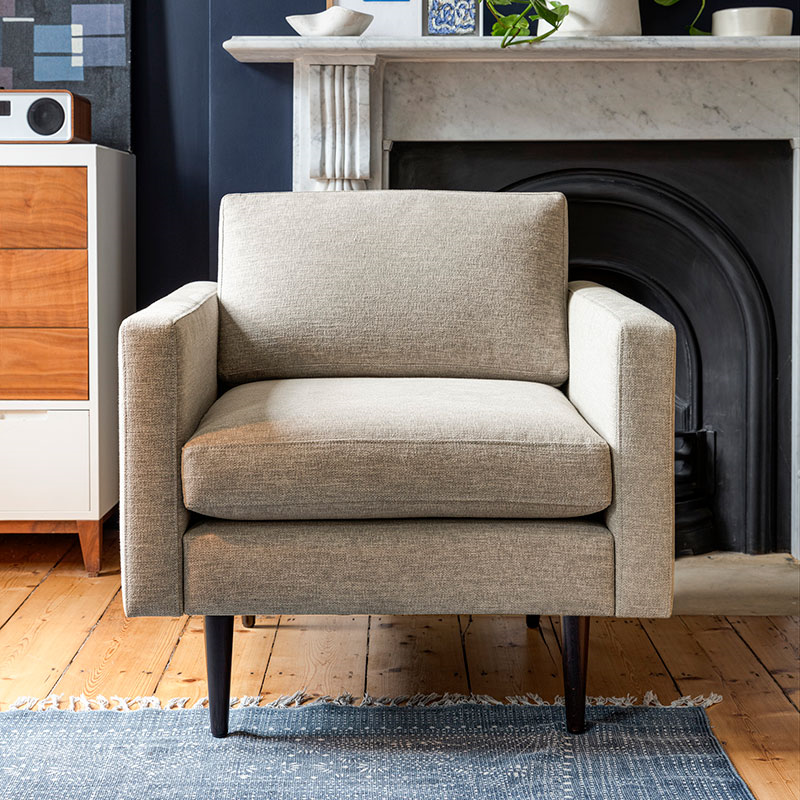 Model 01 Linen Armchair, Pumice-0