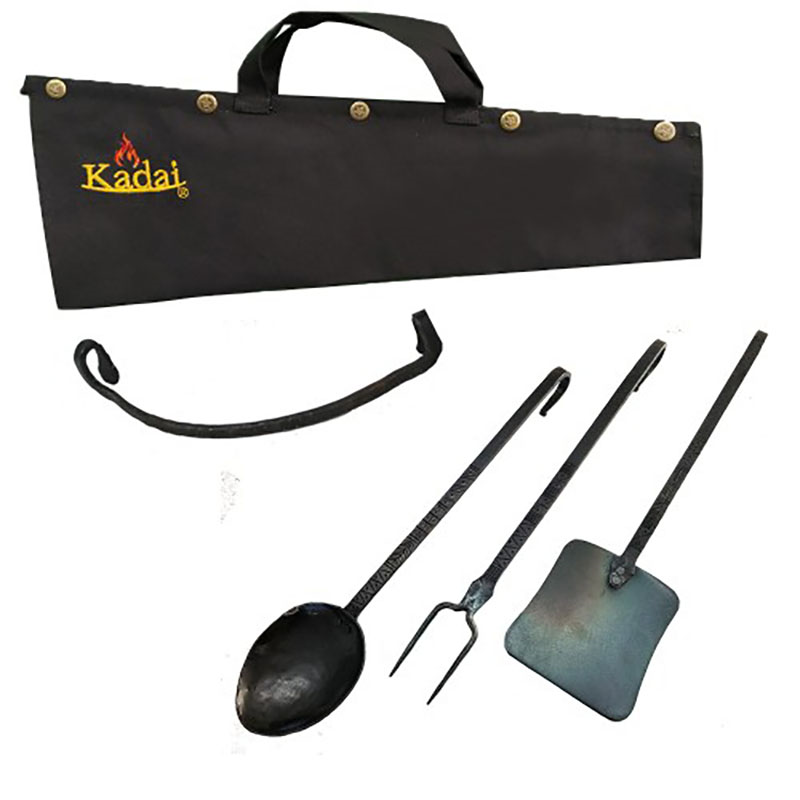 Hand-Forged Untelsit Set With Cotton Wrap, Black-3