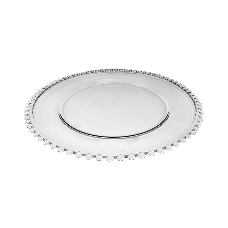 Pearl Glass Charger, 33cm, Clear-0