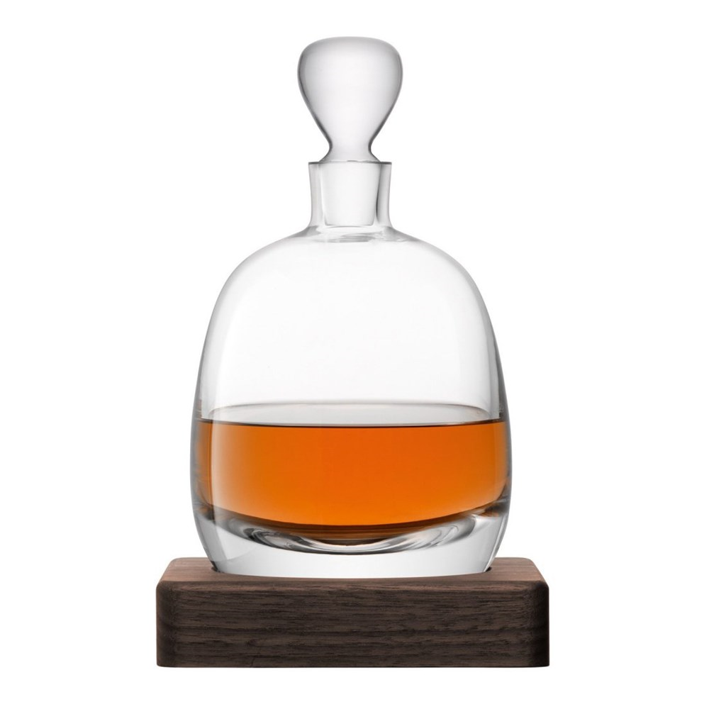 Whisky Islay decanter with walnut base, 1 litre, clear-1