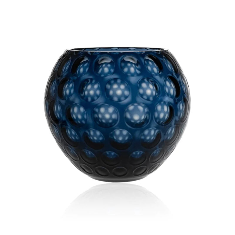 Kugel Vase, H16cm, Royal Blue-0