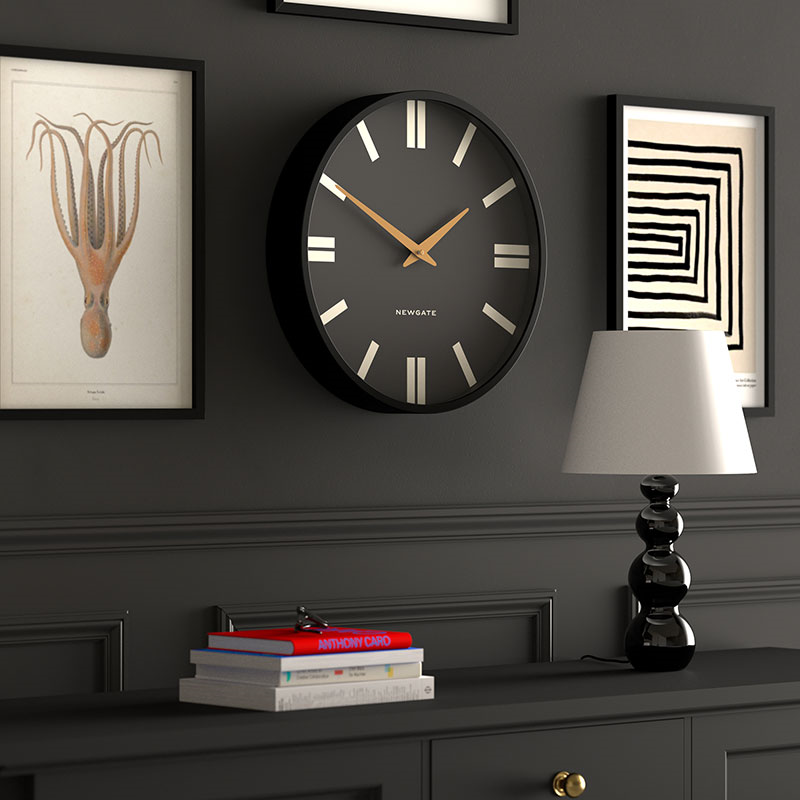 Plaza Wall Clock, D43cm, Black-3