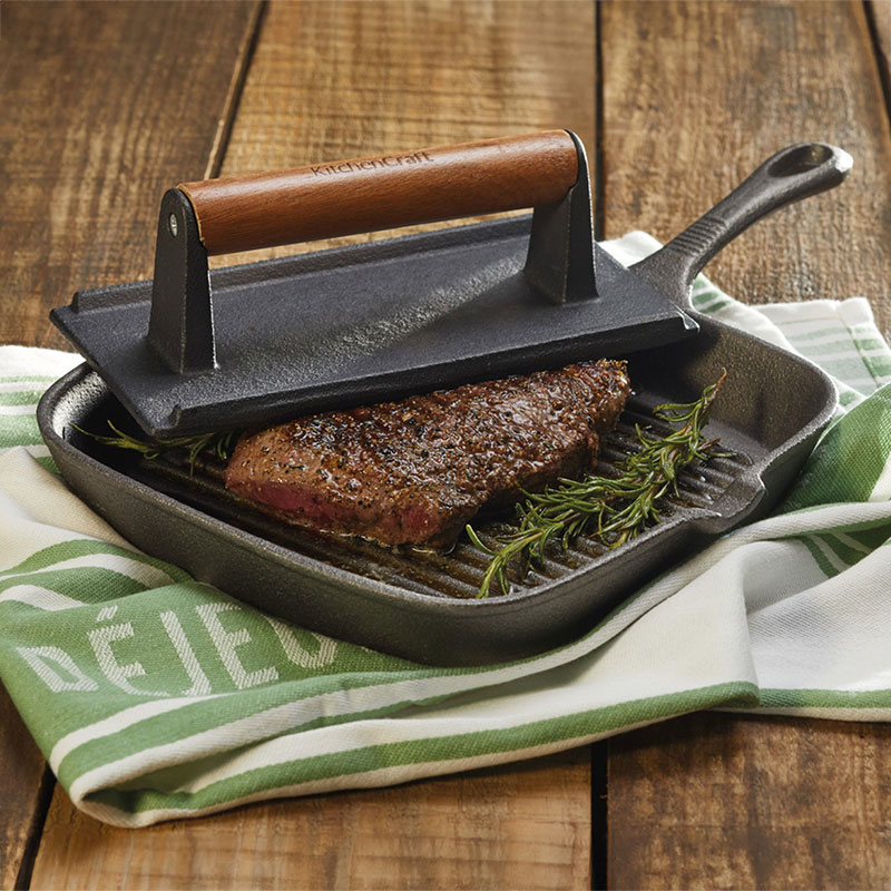 Square grill pan, 23cm, cast iron-2