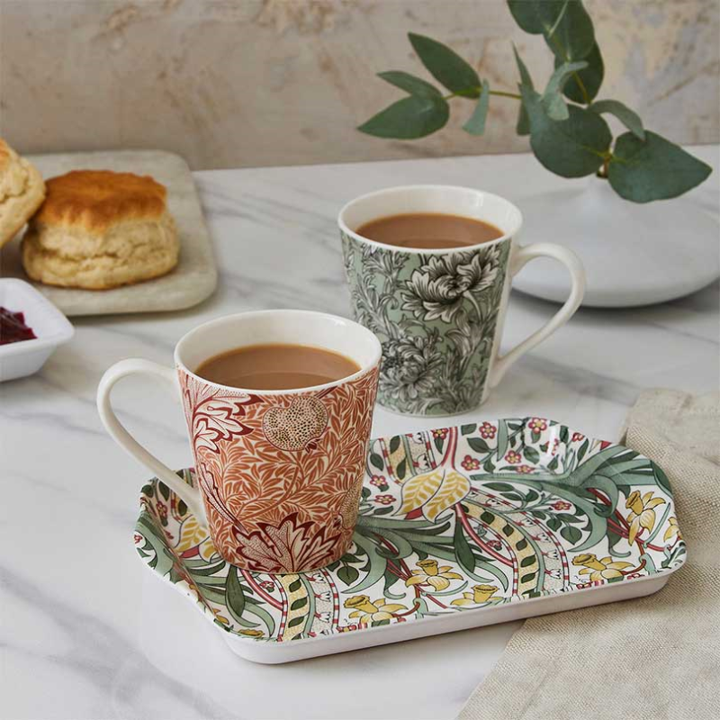 Morris & Co Mug & Tray Set, 180ml, Multi-0