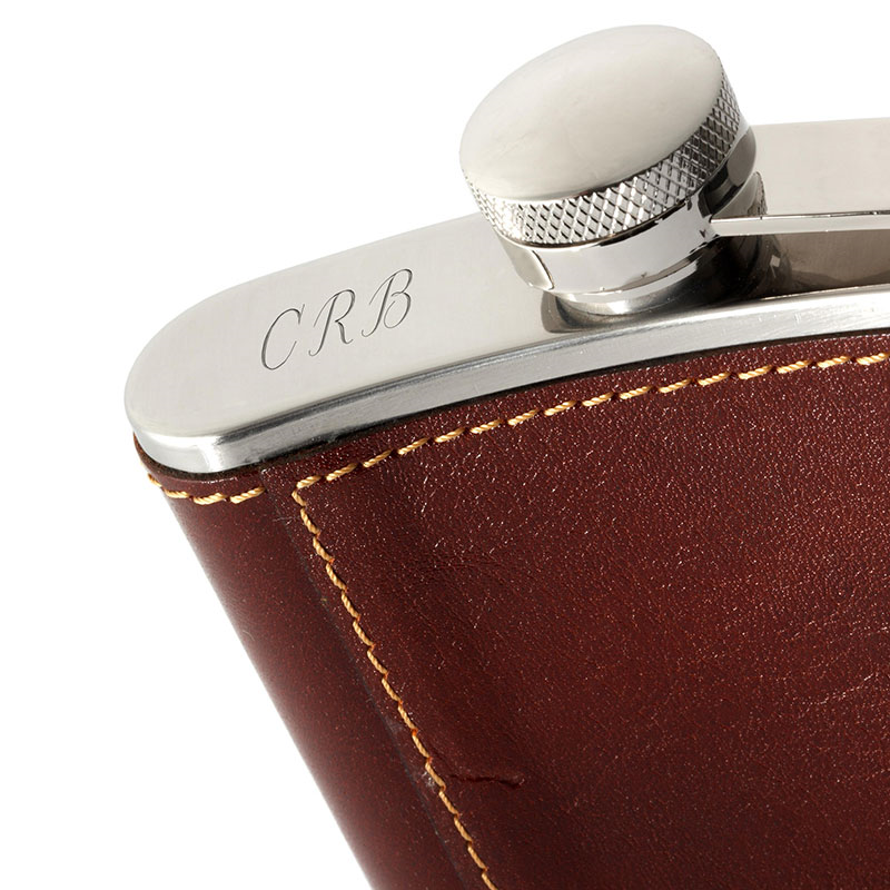 Classic Hip Flask, H11.5 x W9.5cm, Amazon Brown Croc-2