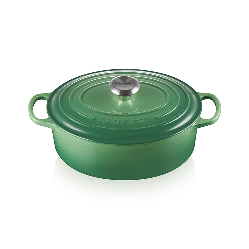 Signature Cast Iron Oval Casserole, 29cm, Bamboo Green-0