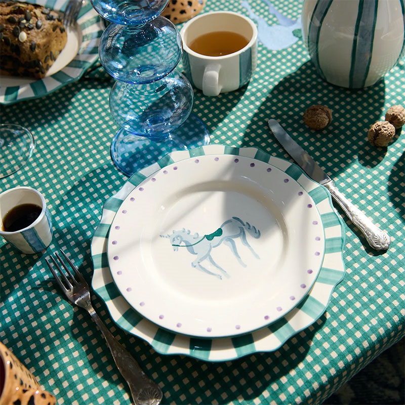 Scalloped Dinner Plate, D27cm, Pine Green-2