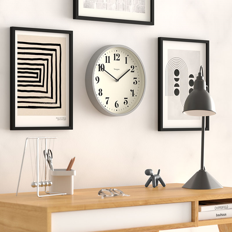 Number Four Wall Clock, D30cm, Posh Grey-3