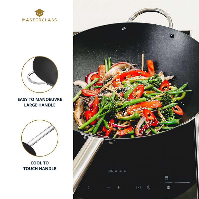 Professional heavy duty non-stick wok, 35.5cm / 14"-4