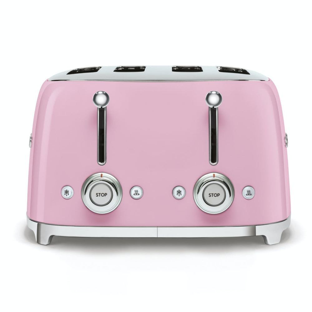 50's Retro 4 slice toaster - 4 slot, Pink-1