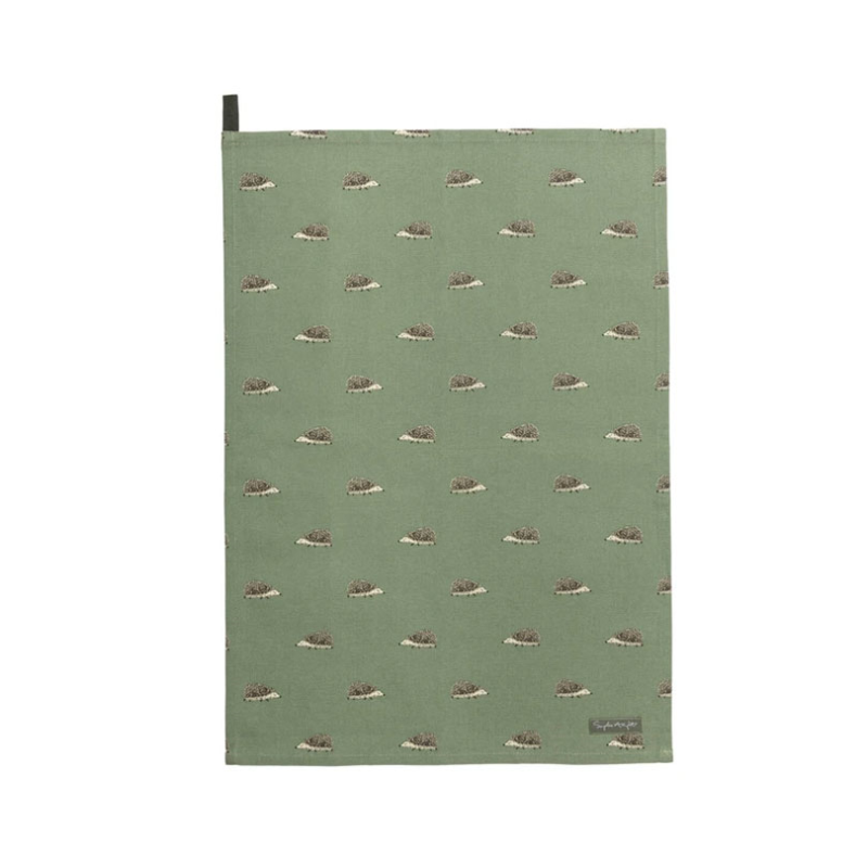 Hedgehogs Tea Towel, 45 x 65cm, Green-0