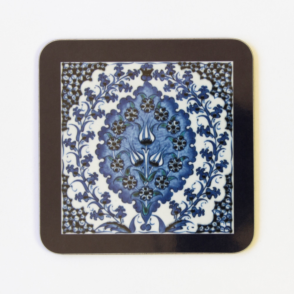 Iznik Bluebell Set of 4 square coasters, 10 x 10cm-0