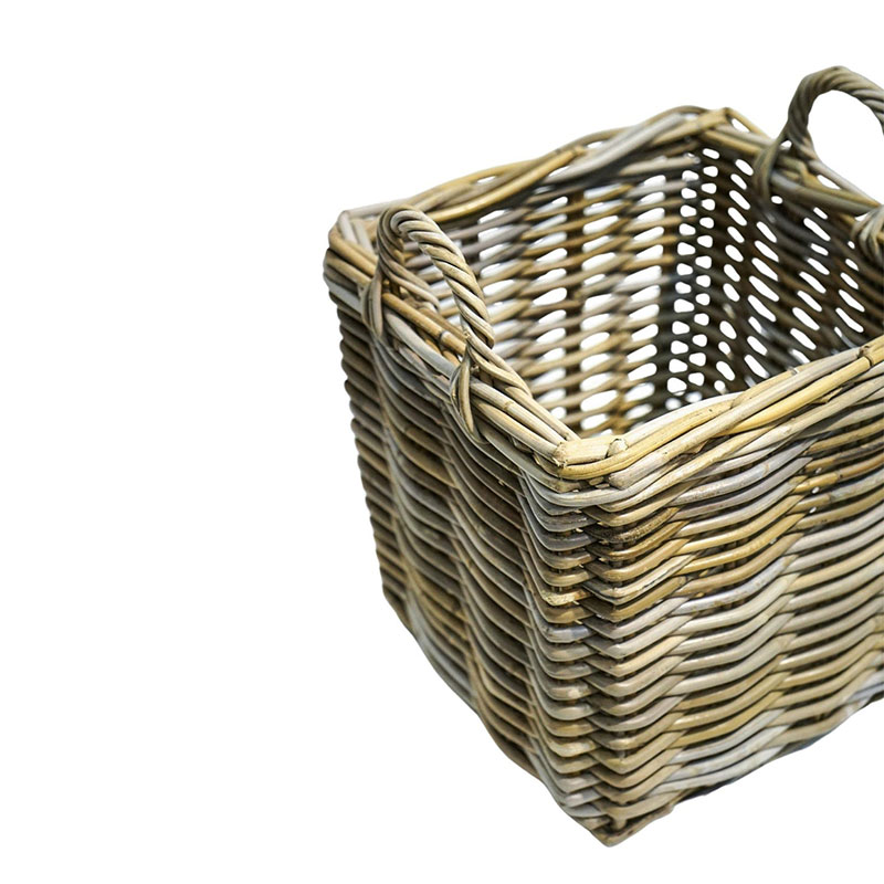 Wicker Fireside Set of 2 Log Baskets, Grey, Grey-3