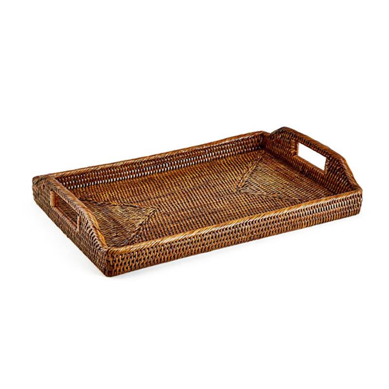 Rattan Serving Tray, Medium 38cm, Brown-1