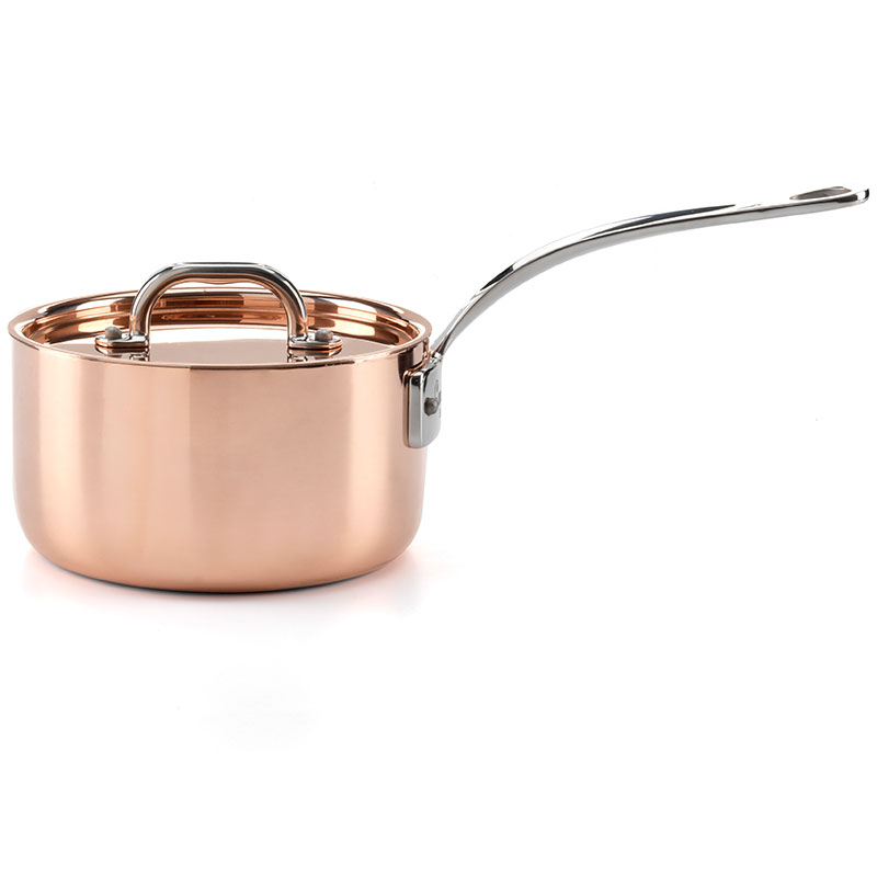 Induction Saucepan with Lid, 20cm, Copper-0