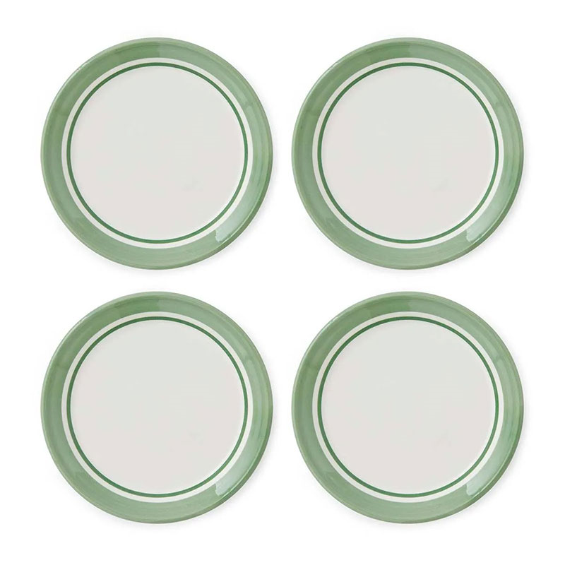 Potter's Stripe Set of 4 Bread Plates, D15cm, Green-1