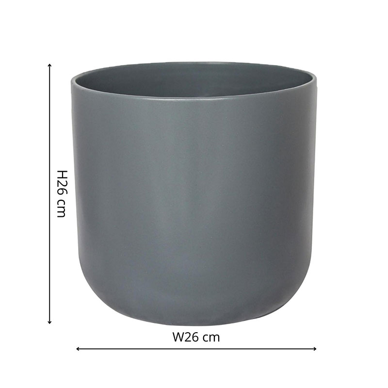 Lisbon Planter, H25.5 x W26 x D26cm, Charcoal-4