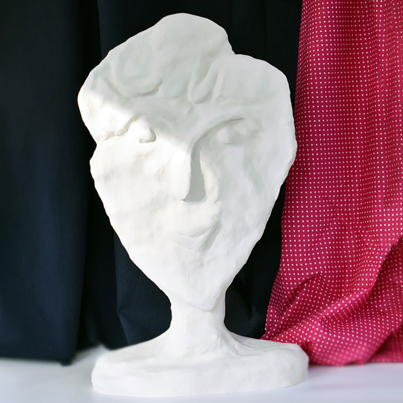 Rudi Abstract Sculptural Bust, H56cm, White-0