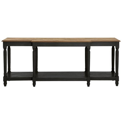 Upton Console table, L200 x W50 x H80cm, Black Weathered Oak-1