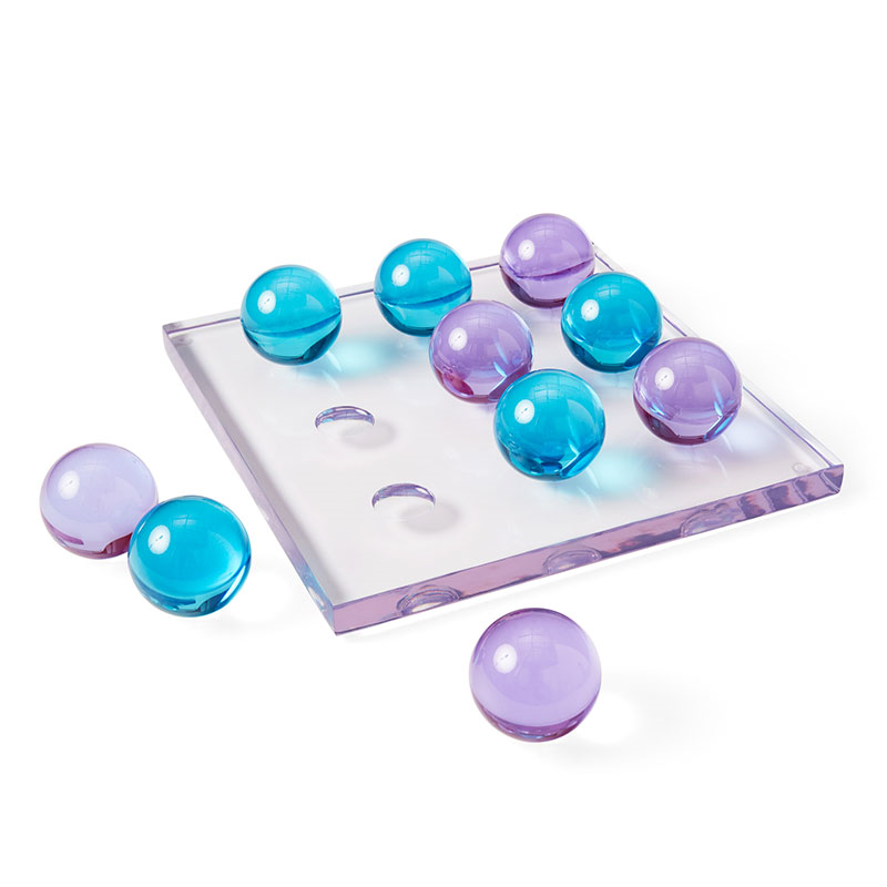 Acrylic Tic Tac Toe Set, 30.5 x 30.5cm, Turquoise & Purple-3