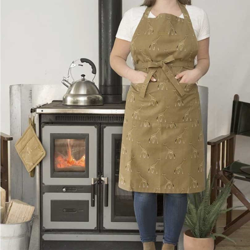 Giraffe Adult Apron, 72 x 90cm, Mustard-2